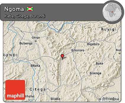 Shaded Relief 3D Map of Ngoma