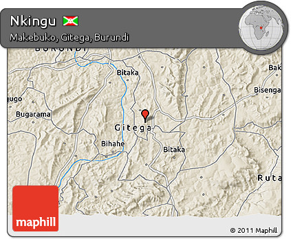 Shaded Relief 3D Map of Nkingu