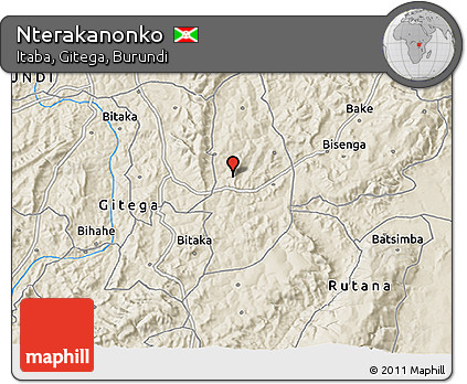 Shaded Relief 3D Map of Nterakanonko