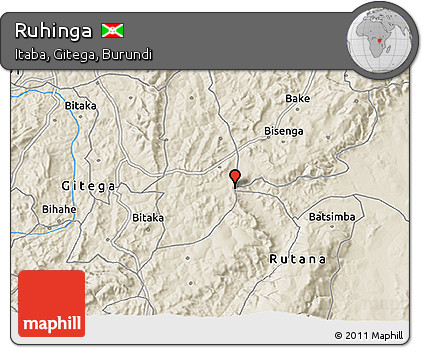 Shaded Relief 3D Map of Ruhinga