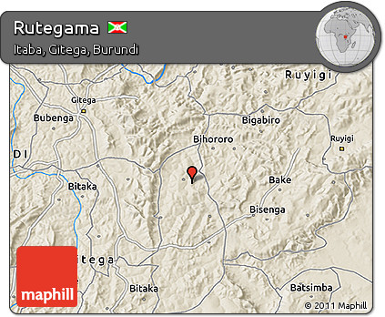 Shaded Relief 3D Map of Rutegama