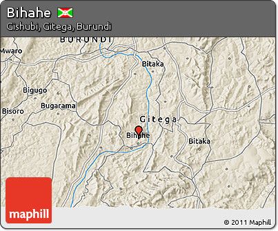 Shaded Relief 3D Map of Bihahe