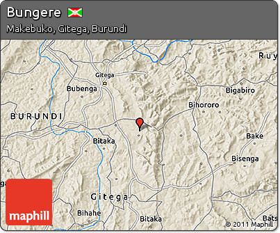 Shaded Relief 3D Map of Bungere