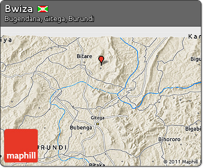Shaded Relief 3D Map of Bwiza