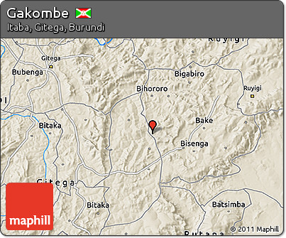 Shaded Relief 3D Map of Gakombe