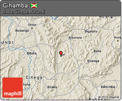 Shaded Relief 3D Map of Gihamba