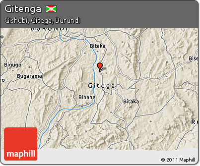 Shaded Relief 3D Map of Gitenga