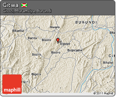 Shaded Relief 3D Map of Gitwa