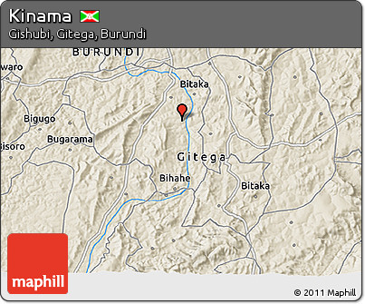 Shaded Relief 3D Map of Kinama