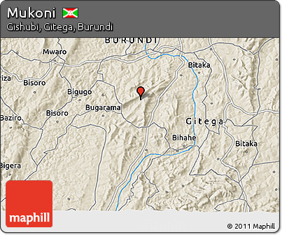 Shaded Relief 3D Map of Mukoni