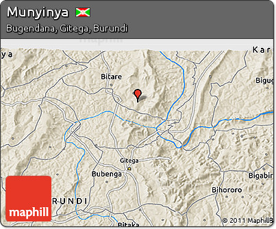 Shaded Relief 3D Map of Munyinya