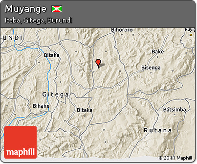 Shaded Relief 3D Map of Muyange