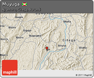 Shaded Relief 3D Map of Muyuga