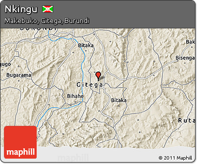 Shaded Relief 3D Map of Nkingu