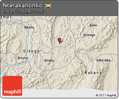 Shaded Relief 3D Map of Nterakanonko