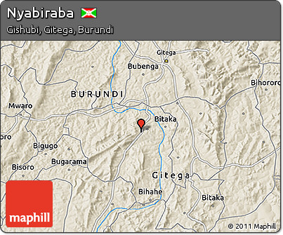 Shaded Relief 3D Map of Nyabiraba