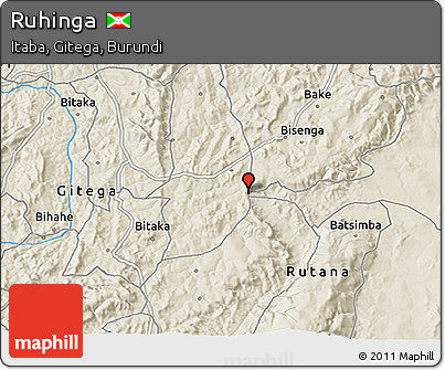 Shaded Relief 3D Map of Ruhinga