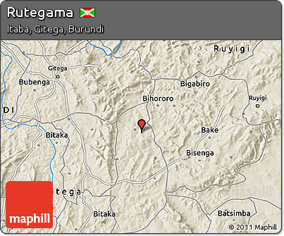 Shaded Relief 3D Map of Rutegama