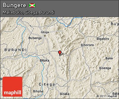 Shaded Relief 3D Map of Bungere