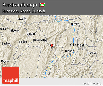 Shaded Relief 3D Map of Buzirambenga