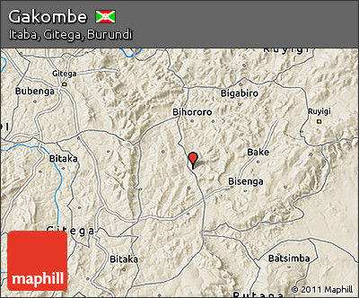 Shaded Relief 3D Map of Gakombe