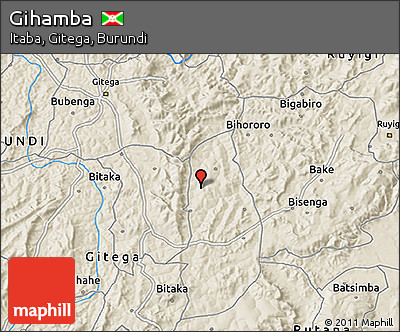 Shaded Relief 3D Map of Gihamba