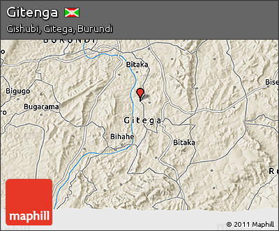 Shaded Relief 3D Map of Gitenga