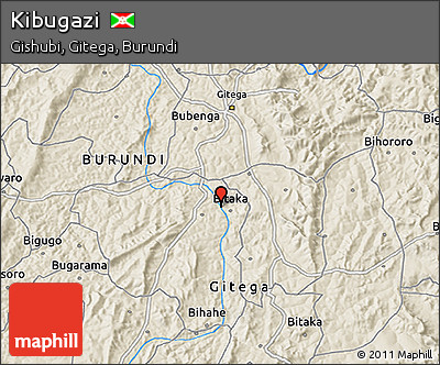 Shaded Relief 3D Map of Kibugazi