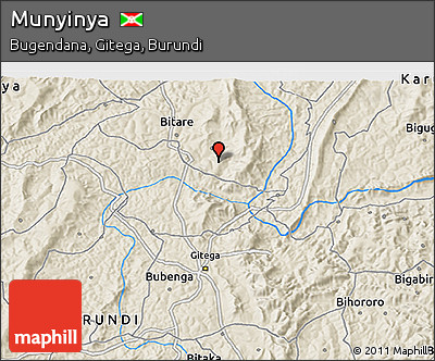 Shaded Relief 3D Map of Munyinya