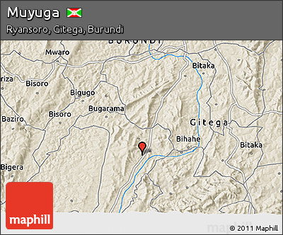 Shaded Relief 3D Map of Muyuga