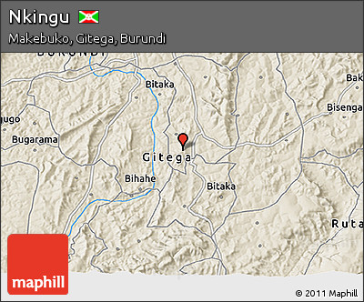 Shaded Relief 3D Map of Nkingu