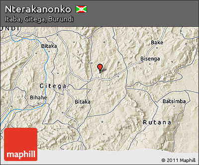 Shaded Relief 3D Map of Nterakanonko