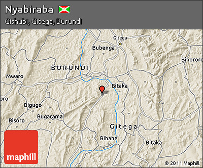Shaded Relief 3D Map of Nyabiraba