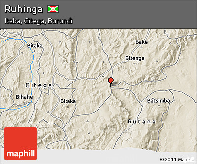 Shaded Relief 3D Map of Ruhinga