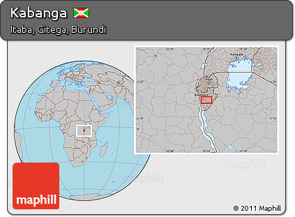 Gray Location Map of Kabanga