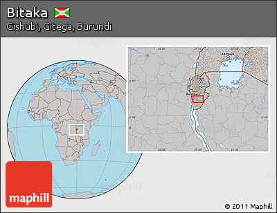 Gray Location Map of Bitaka