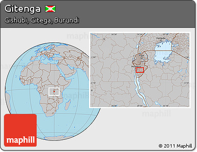 Gray Location Map of Gitenga