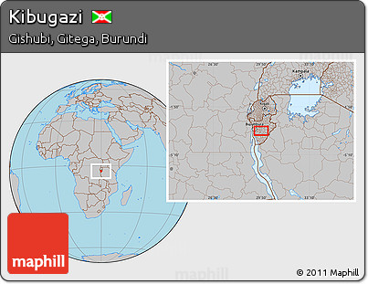 Gray Location Map of Kibugazi