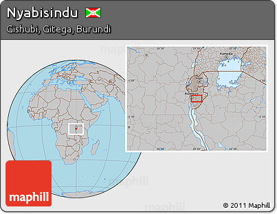 Gray Location Map of Nyabisindu