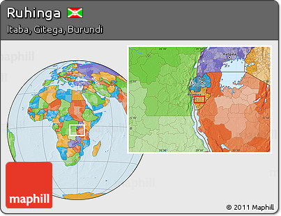 Political Location Map of Ruhinga