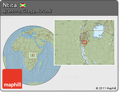 Savanna Style Location Map of Ntita, hill shading