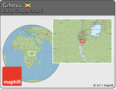 Savanna Style Location Map of Gihovu