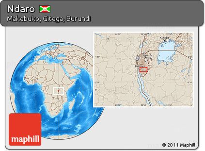 Shaded Relief Location Map of Ndaro