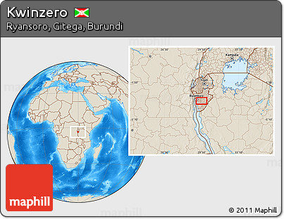 Shaded Relief Location Map of Kwinzero
