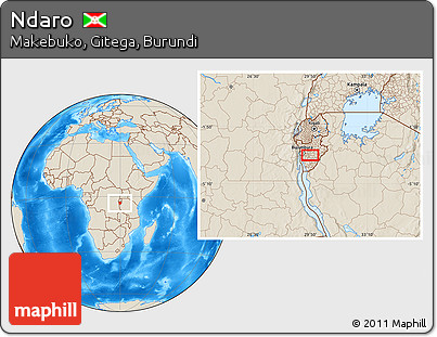 Shaded Relief Location Map of Ndaro