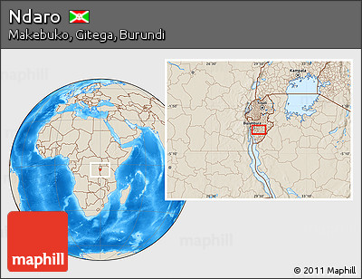 Shaded Relief Location Map of Ndaro