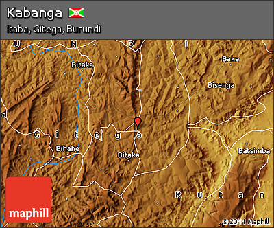 Physical Map of Kabanga