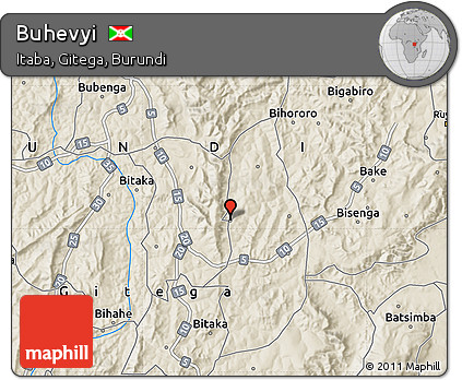 Shaded Relief Map of Buhevyi