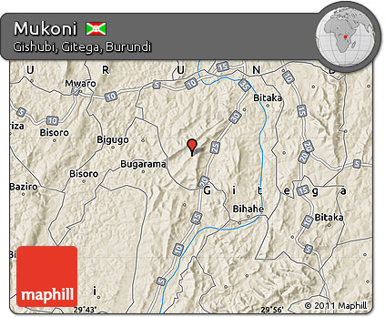 Shaded Relief Map of Mukoni