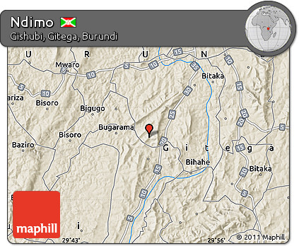 Shaded Relief Map of Ndimo